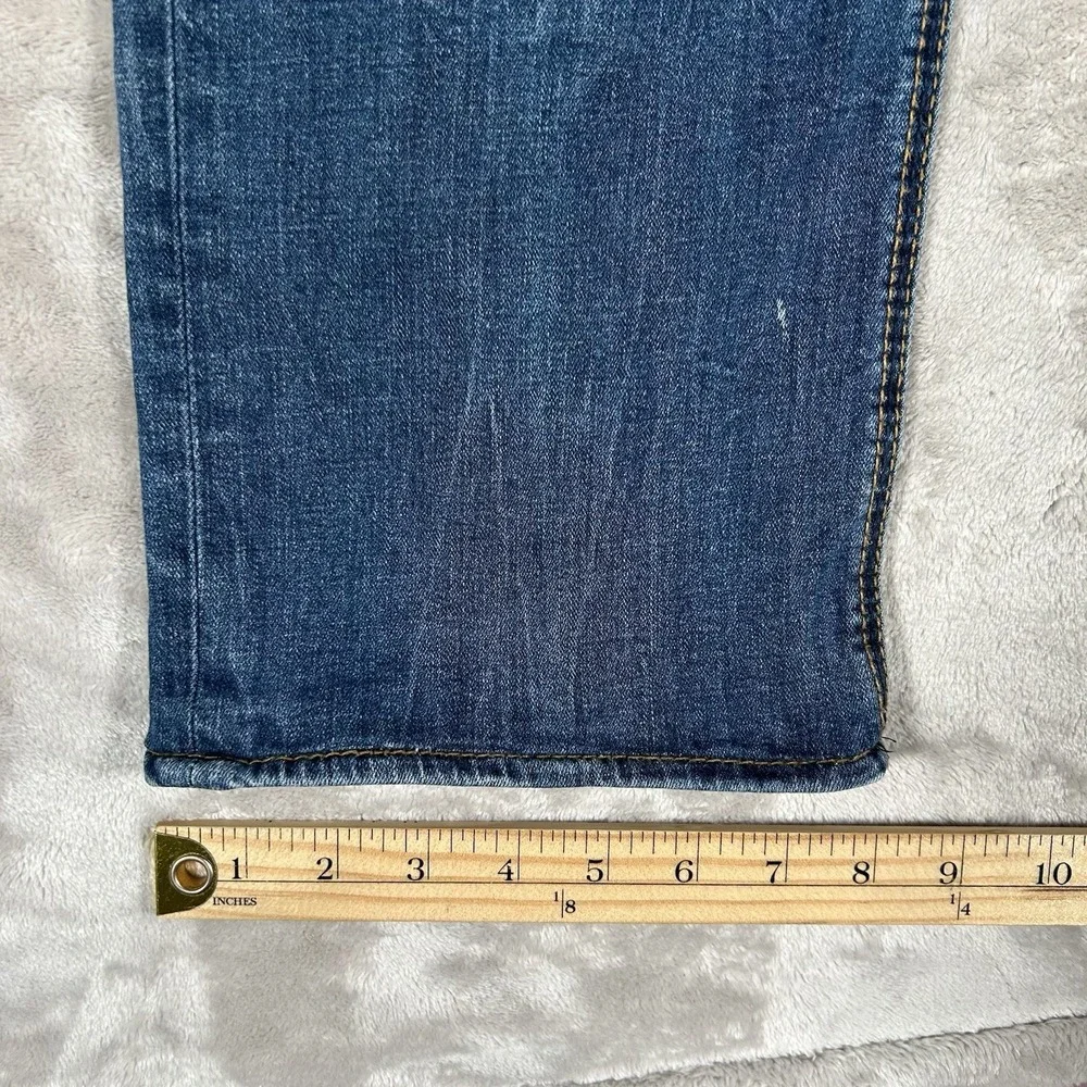 BKE Nolan Jeans Men 32Lx30 Blue Denim Distressed Straight Leg Cowboy Comfort EUC